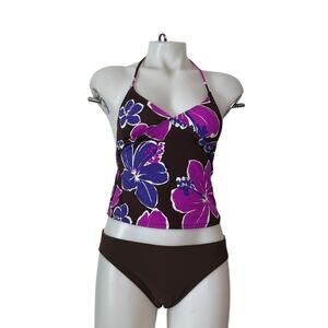 2Bamboo Floral Tankini Swimsuit – Brown – Size Small – New with Tags